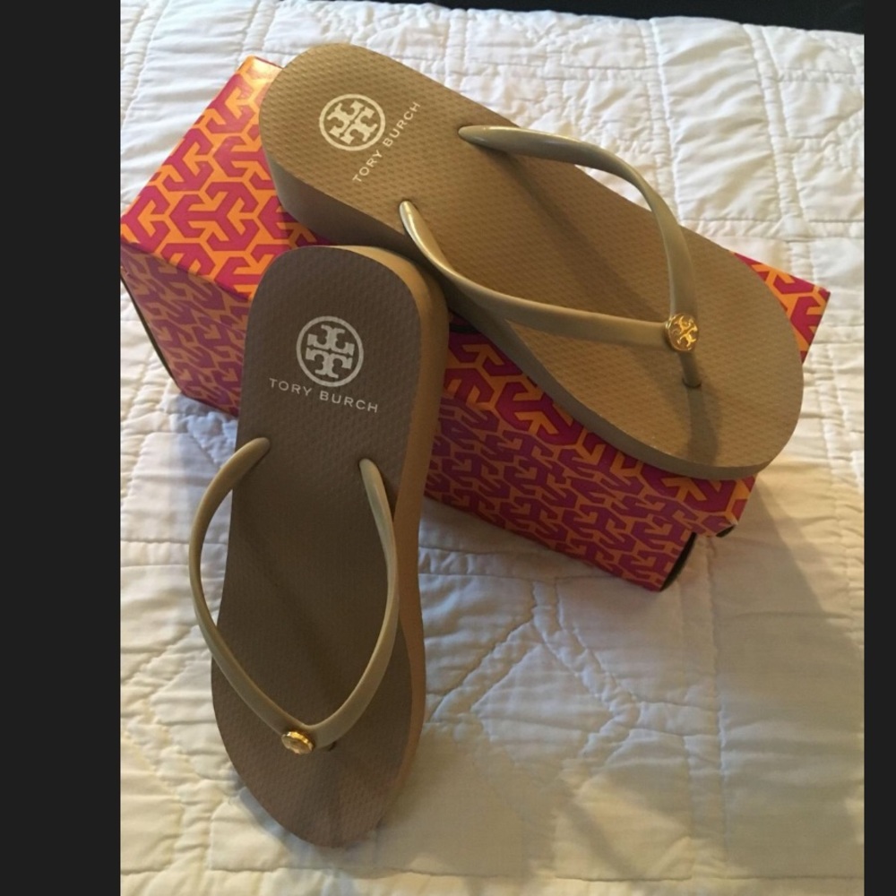 Tory Burch Wedge Thin Flip Flop Size 8